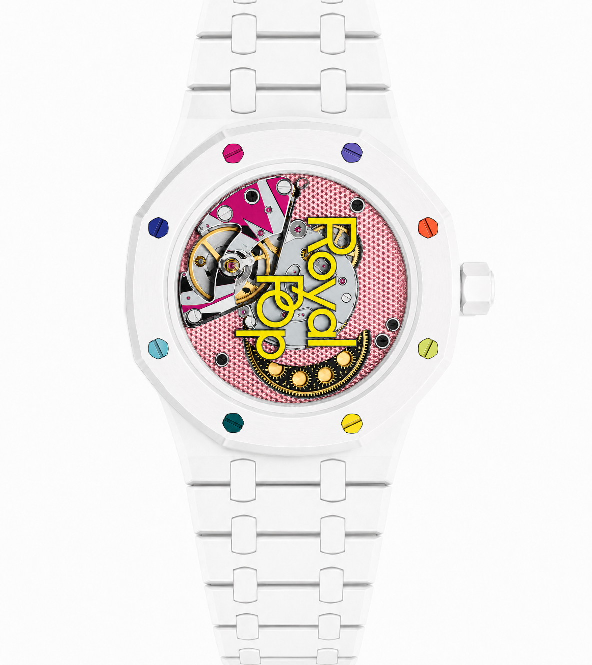 White Edition watch in bracelet — back