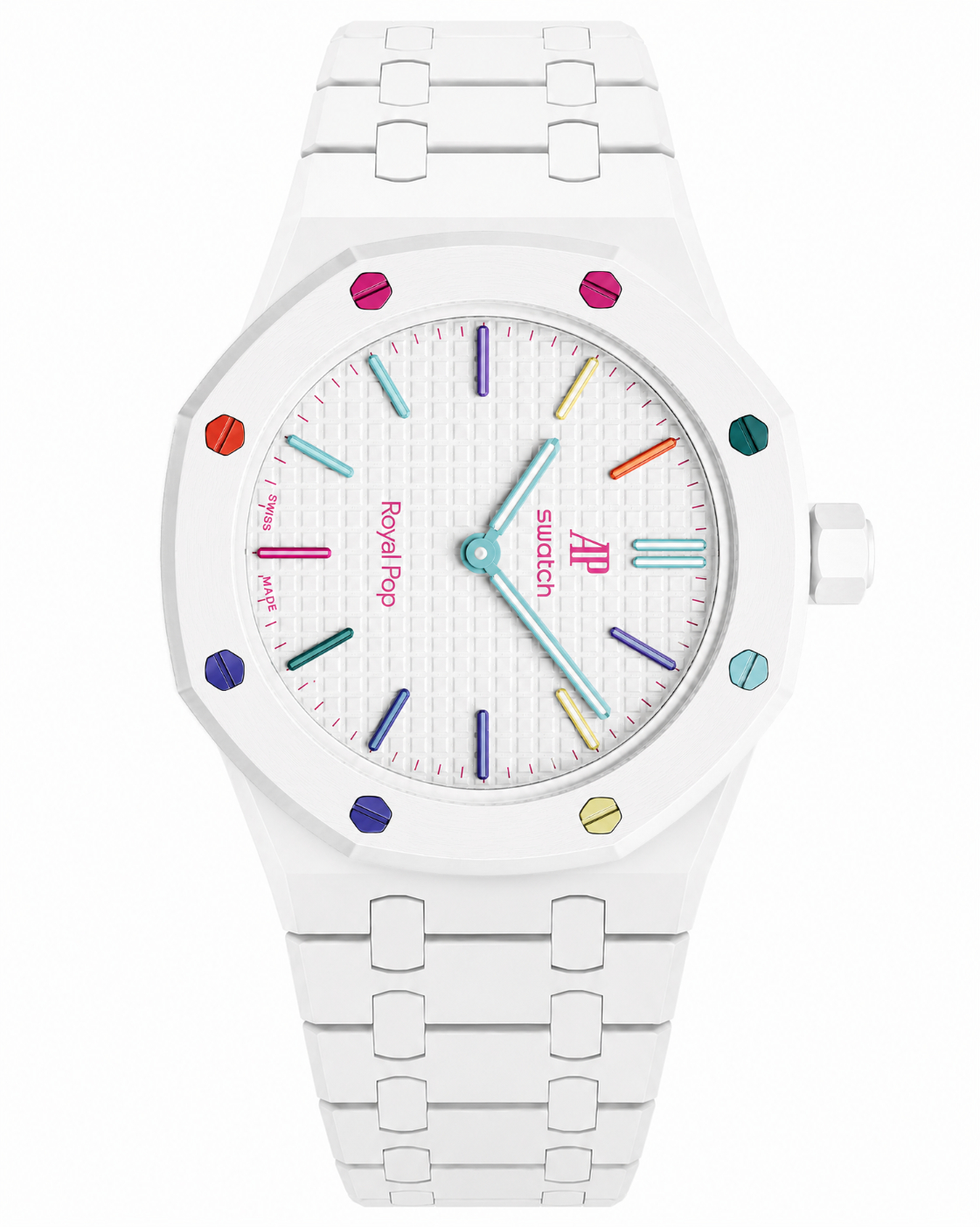 White Edition watch in bracelet — front